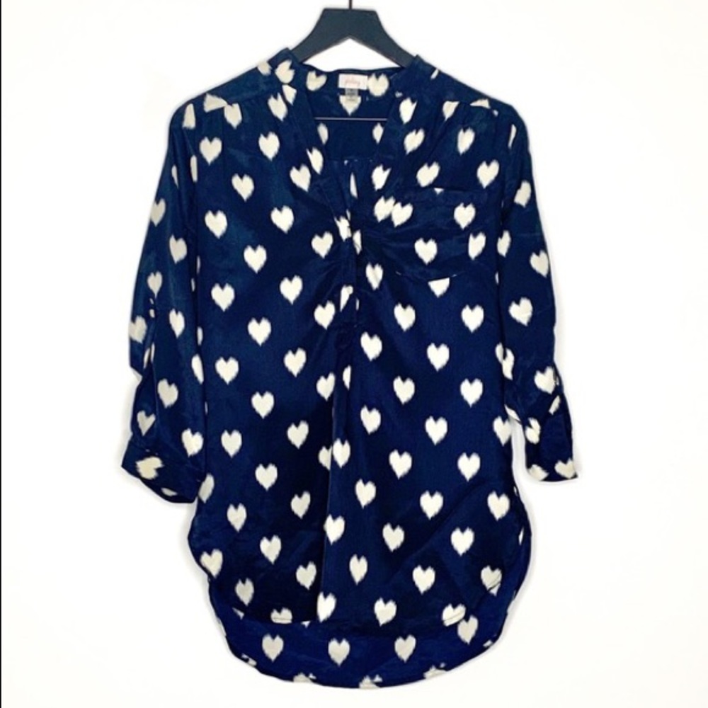 Pixley by Stitch Fix Navy Popover Blouse